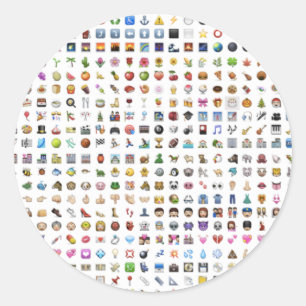 All iPhone/iOS emojis Runder Aufkleber