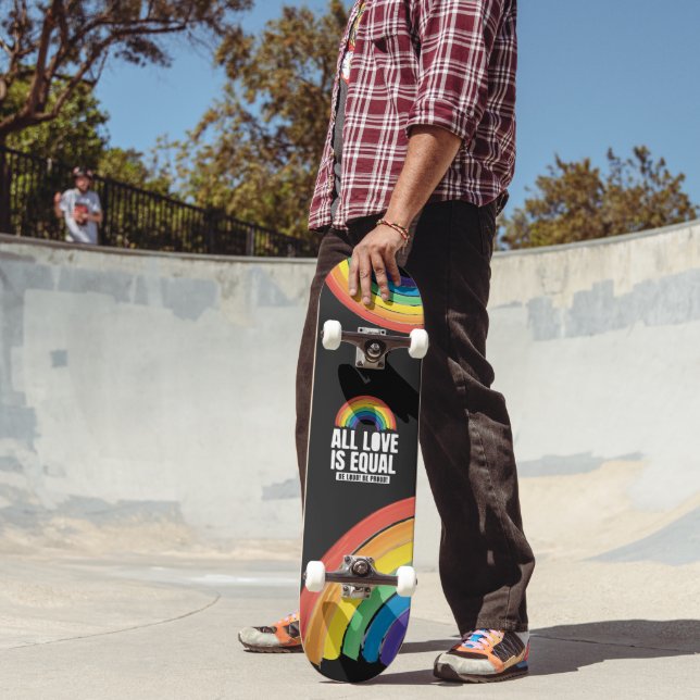 All Love Is Equal Pride LGBT Equal Rights Rainbow Skateboard (Außenbereich 2)
