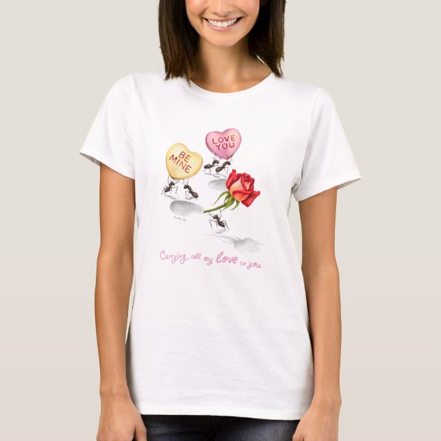 All meine Liebe zu dir tragend T-Shirt (Vorderseite)