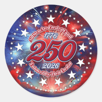 All Men Are Created Graphics Fireworks Clouds Runder Aufkleber