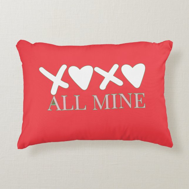 ALL MINE XOXO Valentine Shirt - Minimal Love Desig Dekokissen (Vorderseite)
