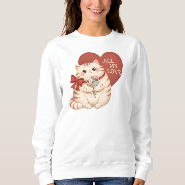 All My Love Tabby Cat Sweatshirt (Vorderseite)