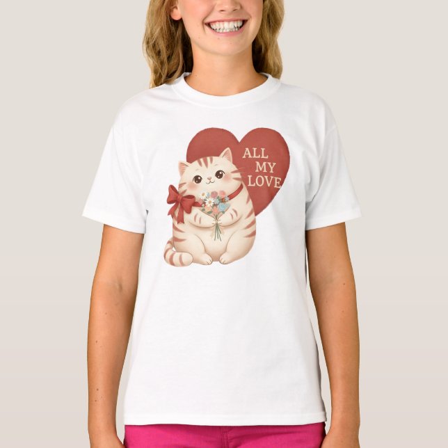All My Love Tabby Cat T-Shirt (Vorderseite)