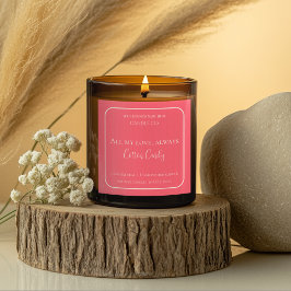 All My Love Valentine – Romantic Pink Candle Label Quadratischer Aufkleber