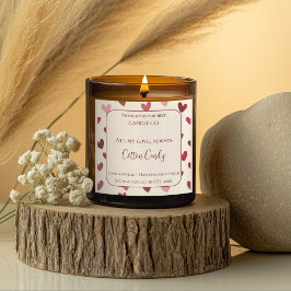 All My Love Valentine – Romantic Pink Candle Label Quadratischer Aufkleber