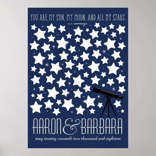 All My Stars Custom Wedding Guestbook Poster 20x28 (Vorne)