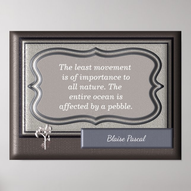 All Nature ~Blaise Pascal Zitat - Drucken Poster (Vorne)