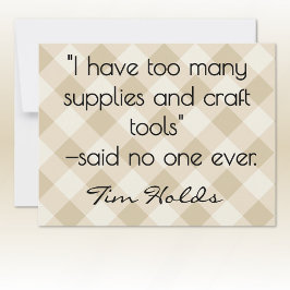 All-Occasion Name Khaki and Cream Plaid Flat Mitteilungskarte