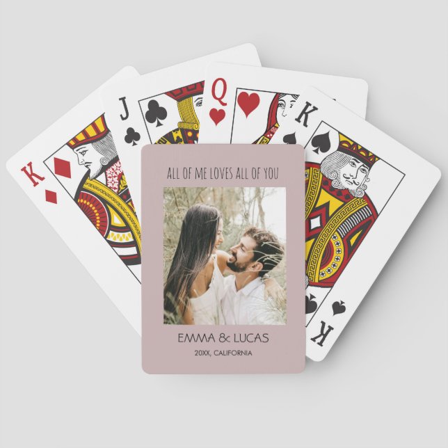 All of Me Loves All of You Custom Photo Collage Spielkarten (Rückseite)