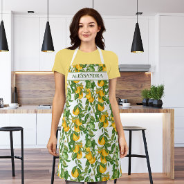 All-over Lemons Muster Personalisiert Küche Schürze