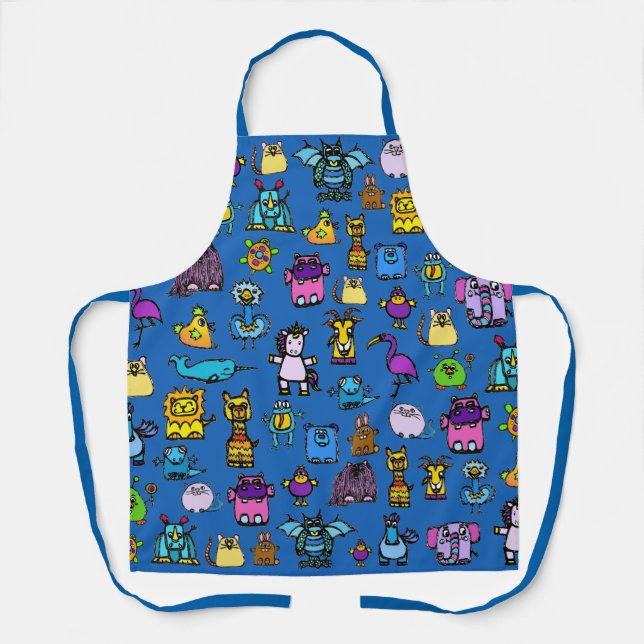 All-Over Print Apron - Blue (Adult) Schürze (Vorderseite)