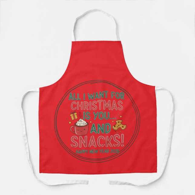 All-Over Print Apron, Medium Christmas Schürze (Vorderseite)