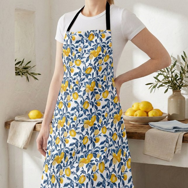 All-Over Print Apron Schürze (mediterranean lemon print apron)