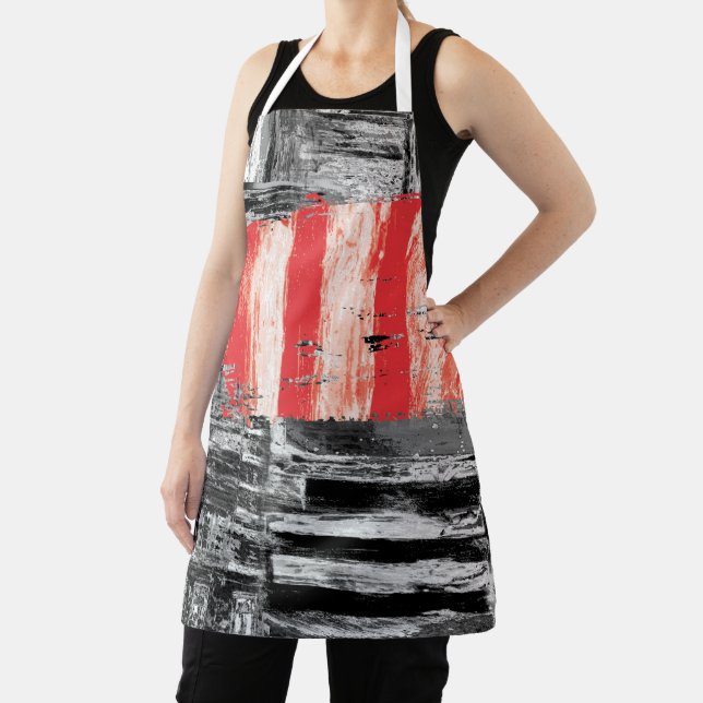 All-Over Print-Schürze, Mittel – Red Pulse Abstrac Schürze (InSitu)
