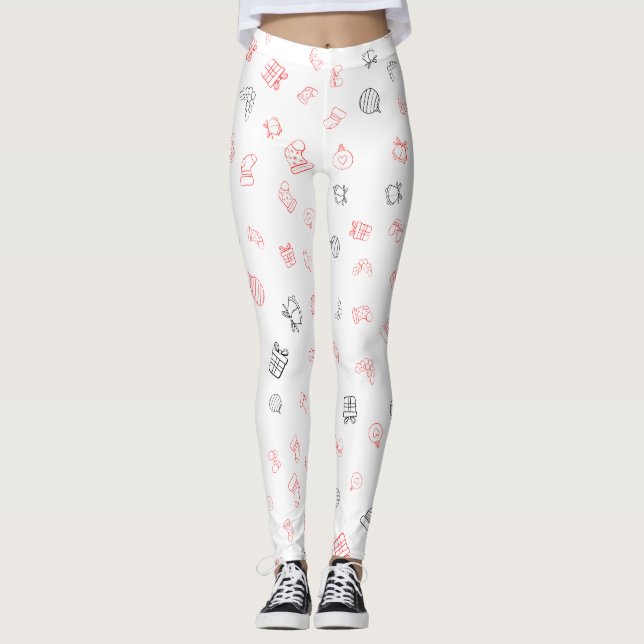 All Over Printed Christmas Leggings (Devant)
