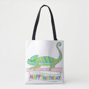 All-Over Tote - Geburtstag-Chamäleon (weiß) Tasche