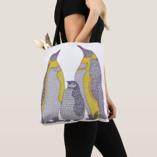 All-Over Tote - Pinguinfamilie (weiß) Tasche
