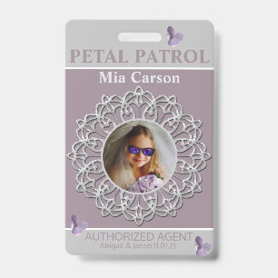 All Season Lilac Petal Patrol Flower Girl Abzeiche Ausweis