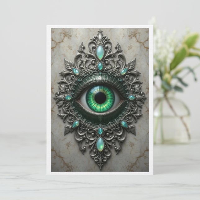 All Seeing Eye Brooch Card Dankeskarte (Stehend Vorderseite)