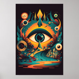 All Seeing Eye Psychedelisches Poster   Mystic 1
