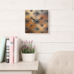 All-Seeing Eye Wall Clock Quadratische Wanduhr<br><div class="desc">The All-Seeing Eye,  or Eye of Providence,  symbolizes divine omniscience,  protection,  and moral oversight,  representing a higher power that watches over humanity. This unique pattern was made by the polymer clay & mixed media artist Deborah K using AI.</div>