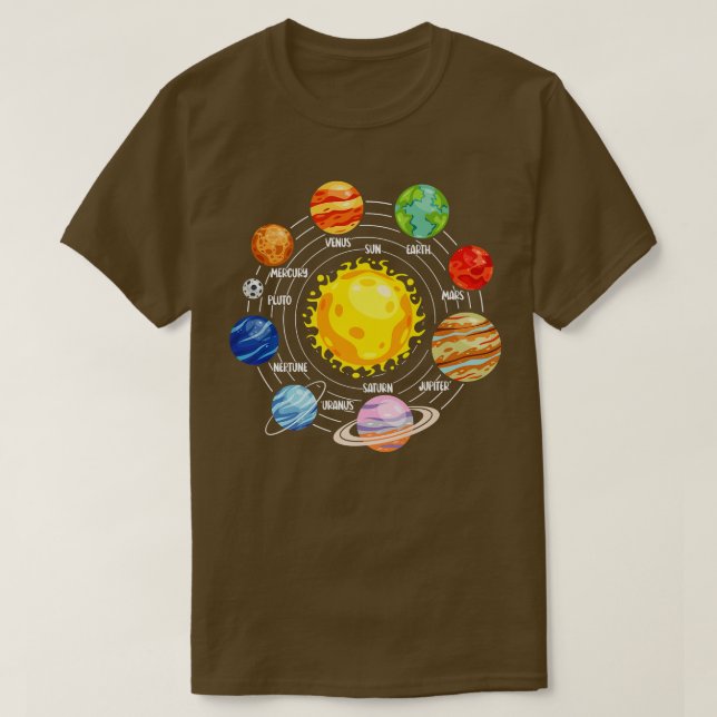 All Solar Systems Planets Astronaut Science Space  T-Shirt (Design vorne)