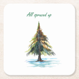 All spruced up rechteckiger pappuntersetzer