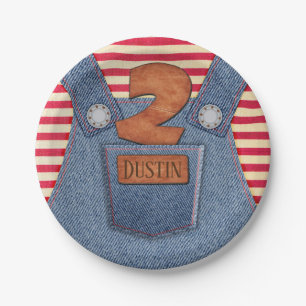 All-Star 2. Geburtstags-Denim-Overall Pappteller