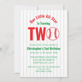 All-Star Baseball 2. Geburtstag Einladung