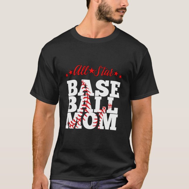 All Star Baseball-Mama T-Shirt (Vorderseite)