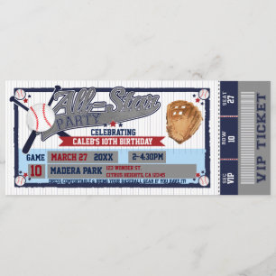 All Star Baseball Party Geburtstag Einladung