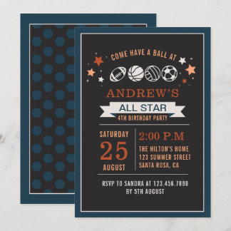 All Star Birthday Party Ball Einladung