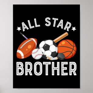 All-Star-Bruder des Geburtstagsjungen Sketll Fußba Poster