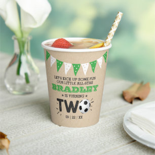 All-Star Fußball Ball 2. Geburtstag Pappbecher