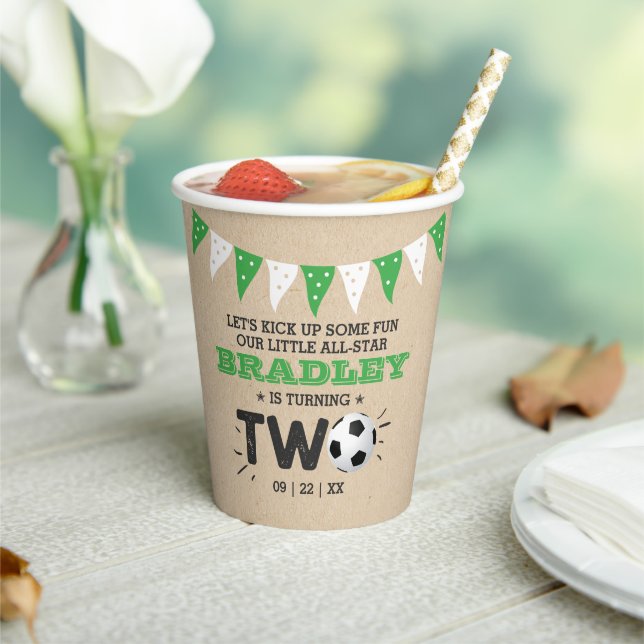 All-Star Fußball Ball 2. Geburtstag Pappbecher (In Situ)