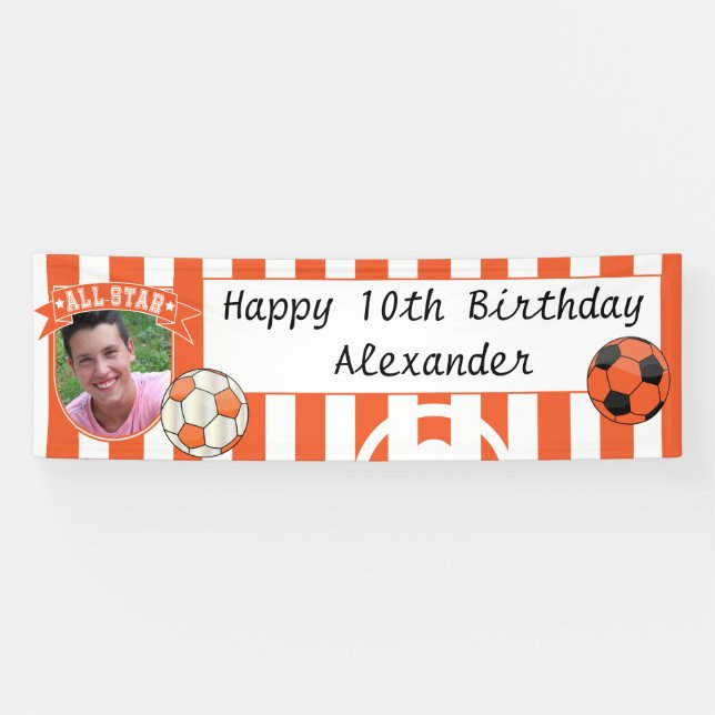 All Star Occasion Soccer Banner - Orange (Horizontal)