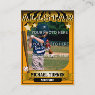 ALL-STAR- orange kundenspezifische Baseballkarte Visitenkarte