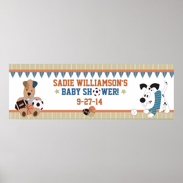All-Star Puppies Baby Shower Banner Poster (Vorne)