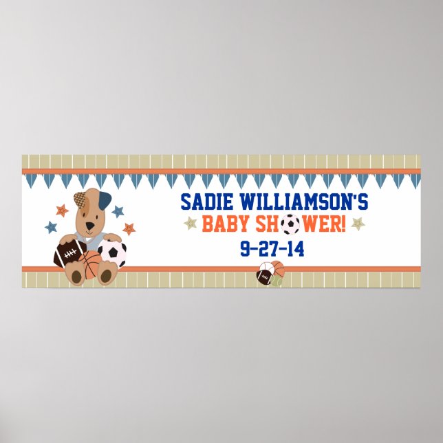 All-Star Puppies Baby Shower Banner Poster (Vorne)