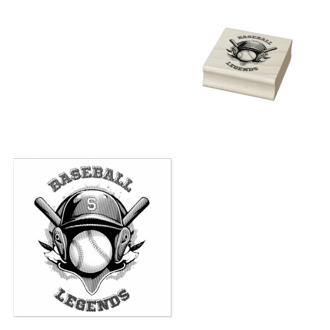 All Star Spirit: Klassischer Baseball Essentials S Gummistempel (Stempel)