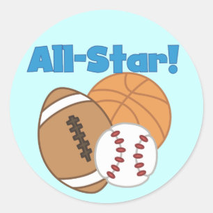 All Star-Sport-Aufkleber Runder Aufkleber