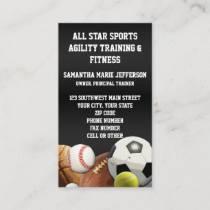 All Star Sportbälle mit Backsteinmauer Visitenkarte