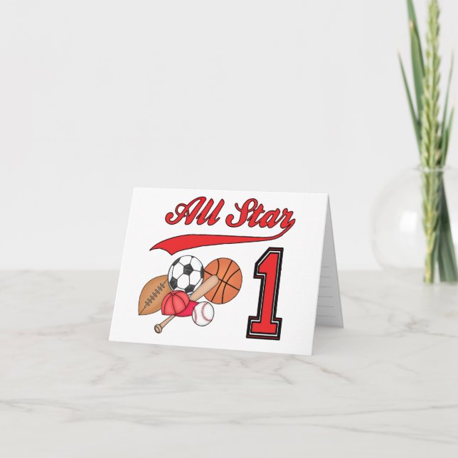 All Star Sports 1. Geburtstag Einladung (Vorderseite)