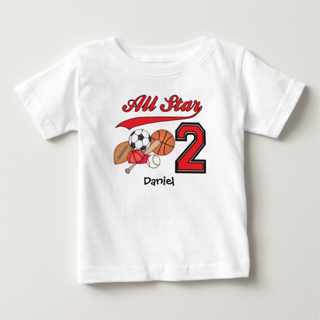 All Star Sports 2e anniversaire Baby T-shirt (Devant)