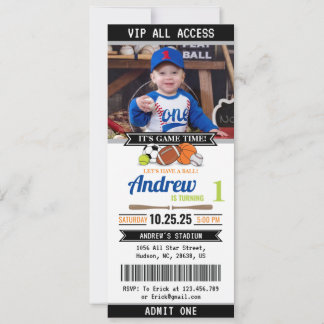 All Star Sports Ticket Einladung zum Geburtstag