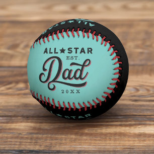 All-Star-Vater, Aquamarin & Black Bat & Monogram Baseball