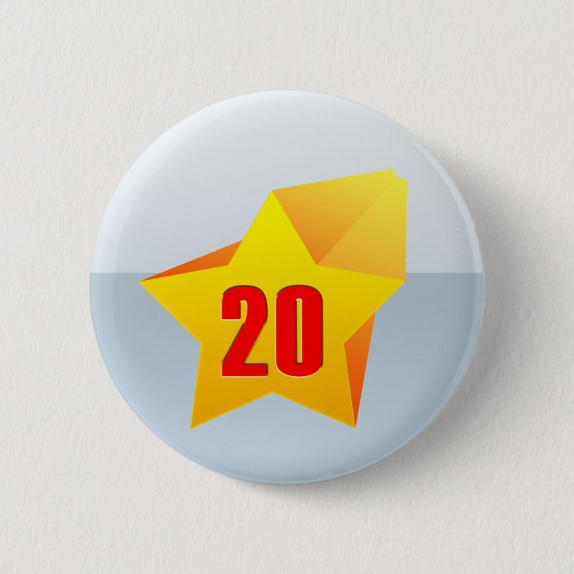 All Star zwanzig Jahre alt! Geburtstag Button (Vorderseite)