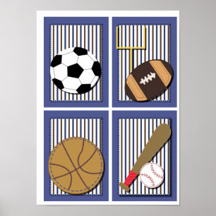 All Stars Sports Jungen Wandkunst Fußball Poster