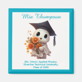 🎓 All text customizable Chibi Blue Graduation  Magnet
