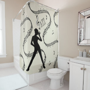 All that Jazz Dance Golden Music Design   Duschvorhang